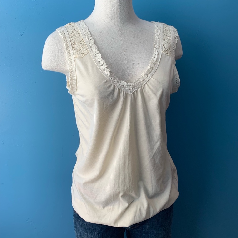 Prana off white Lacey sleeveless shirt